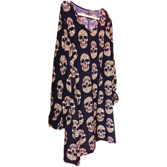 Emery Rose Plus Size Tiger Print Skull Midi dress 4X - Picture 8 of 14